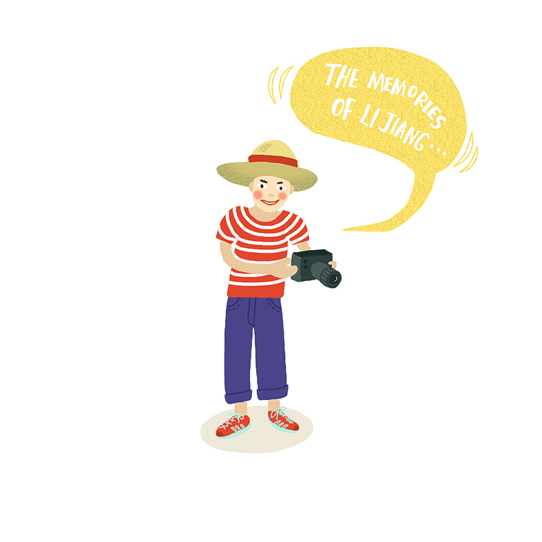 行走在丽江（图ZMTY3OTY2MjA=） - 商业插画 - 站酷设计师Bigfish大鱼君原创素材 - 站酷ZCOOL