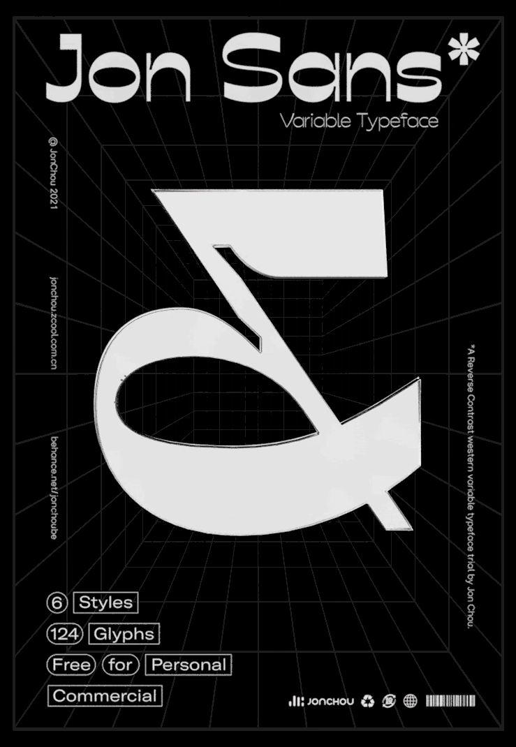 Jon Sans丨Free Variable Typeface丨免费可变西文字体(图ZMjYzNDE5NTA4) - 字体/字形 - 站酷设计师JonChou原创素材 - 站酷ZCOOL