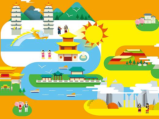 昆明1环内手绘地图