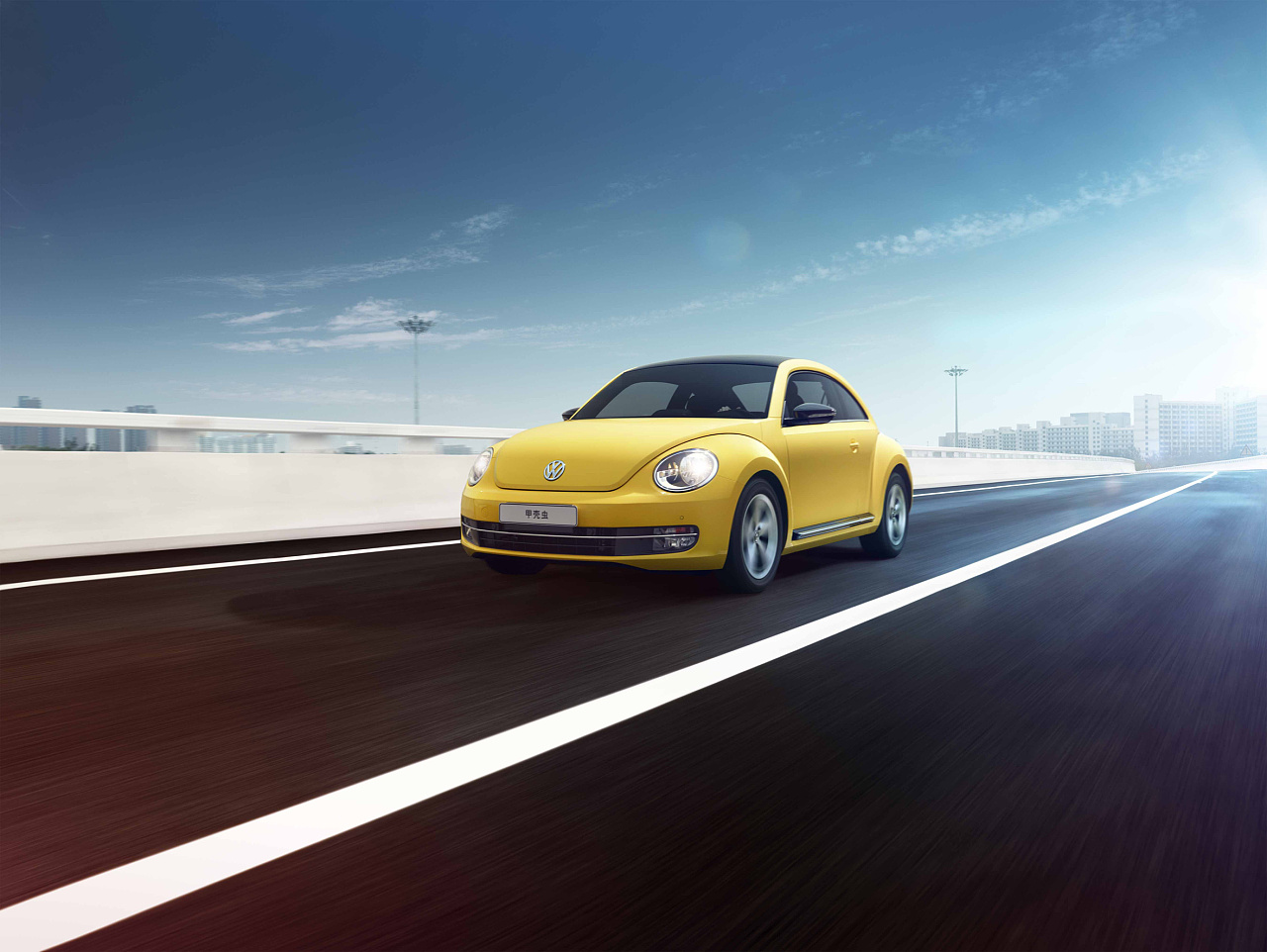 合成汽车海报 大众甲壳虫