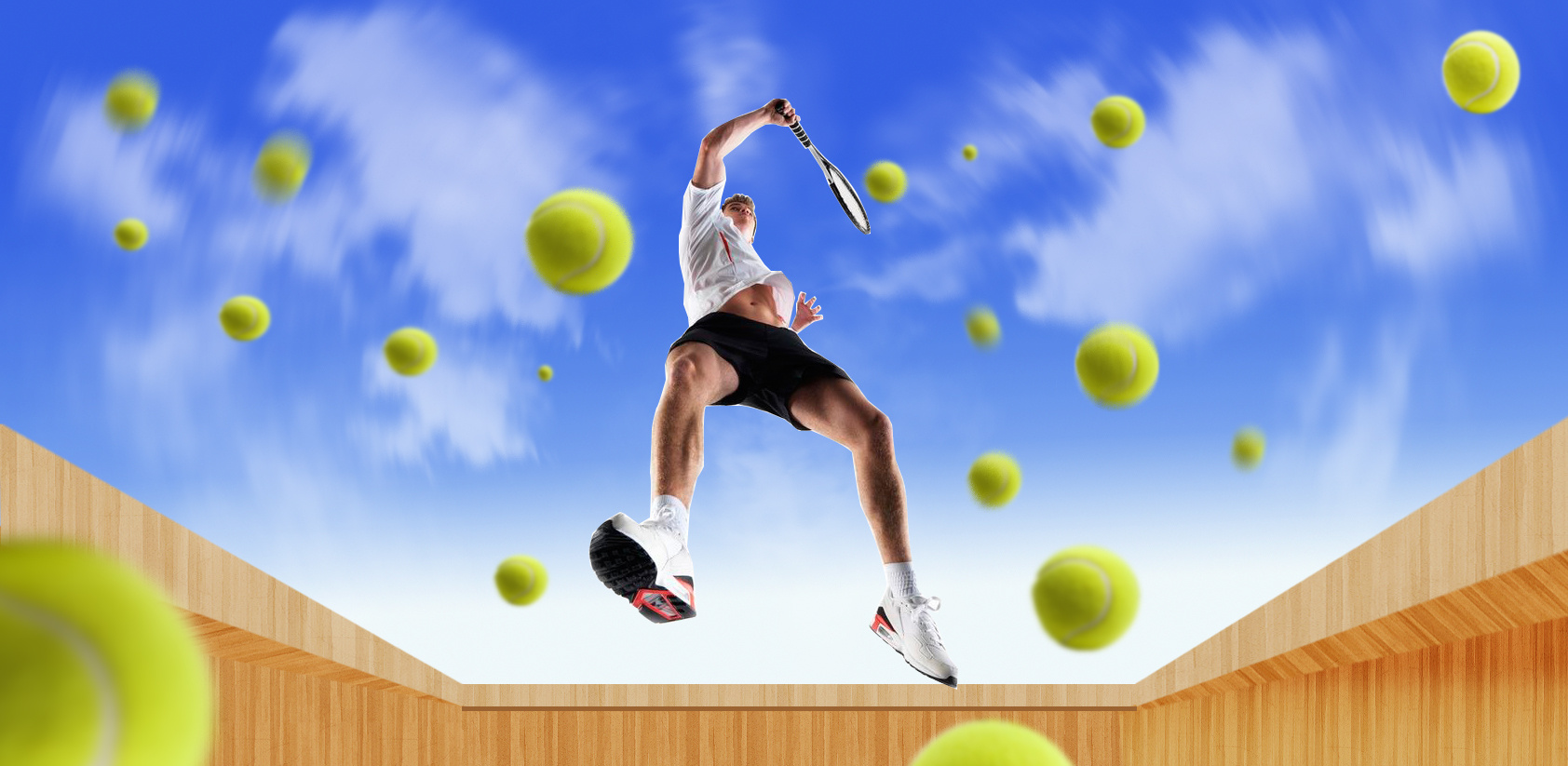 打网球运动的插画图片-图行天下素材网