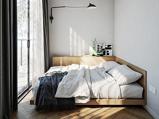 明亮的小臥室│公開(kāi)課案例（個(gè)人主頁(yè)-ZNDkwNTY2NTI=） - 建筑/空間 - 站酷設(shè)計(jì)師飛龍老師原創(chuàng)素材 - 站酷ZCOOL