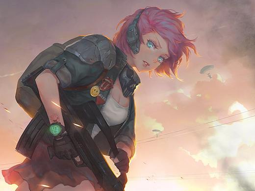 【美少女吃鸡不带吧】（个人主页-ZMjc4MzE1MDA=） - 艺术插画 - 站酷设计师foxlu原创素材 - 站酷ZCOOL