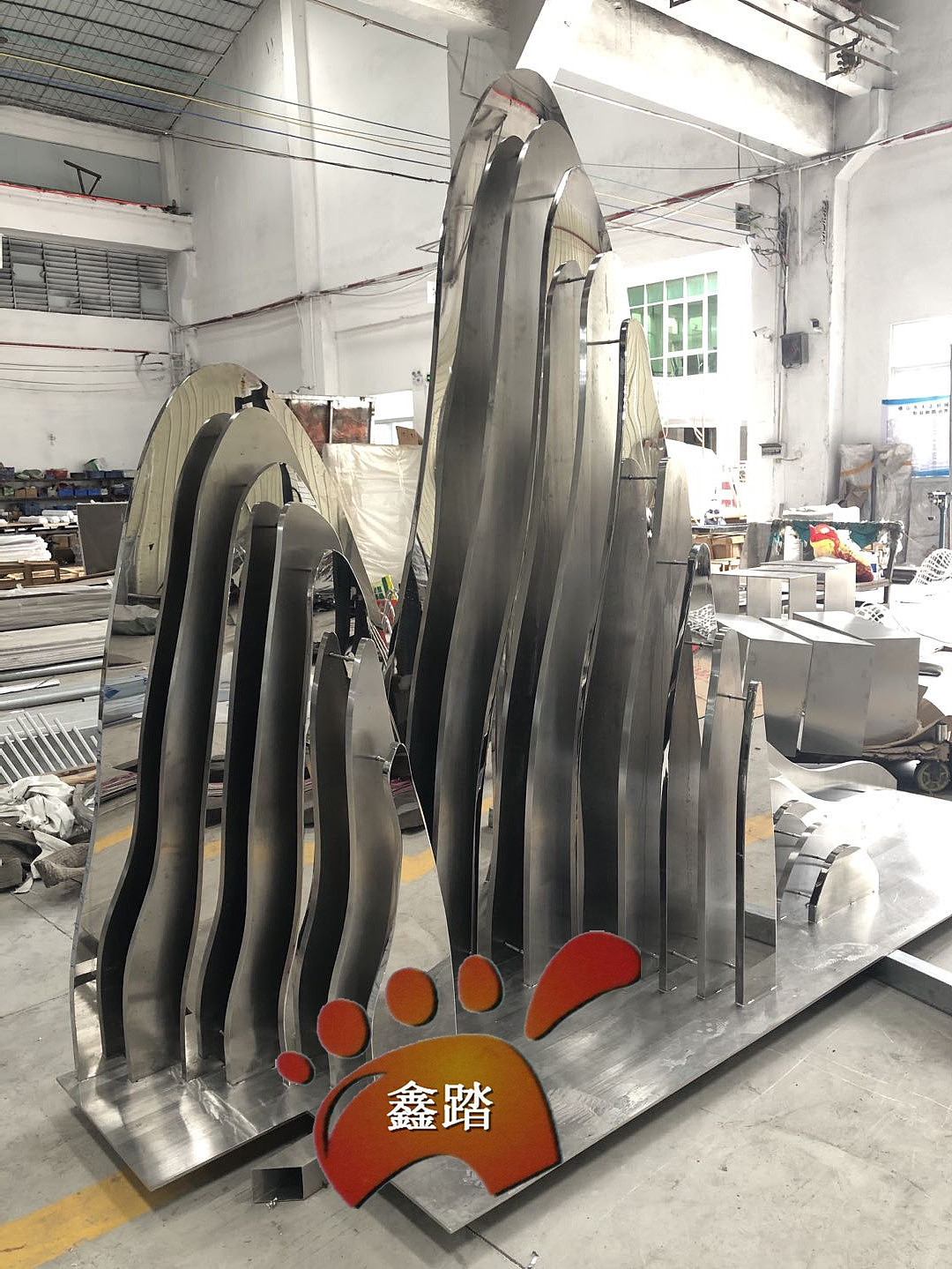 户外园林景观艺术不锈钢假山雕塑小品