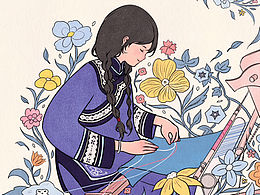 土家族民间神话传说主题绘本插画非遗设计