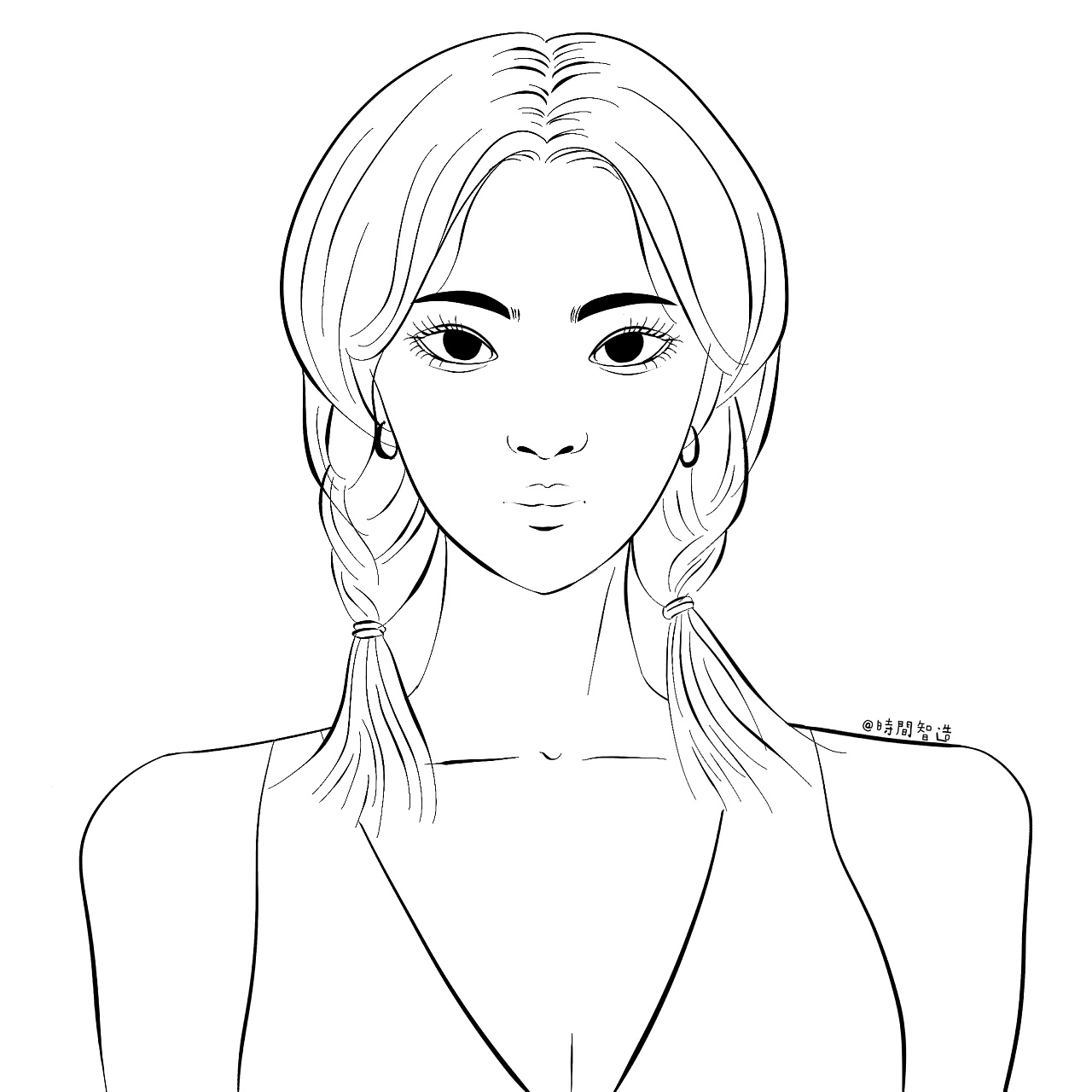 女生头像线稿|插画|创作习作|时间智造 - 原创作品 - 站酷 (zcool)