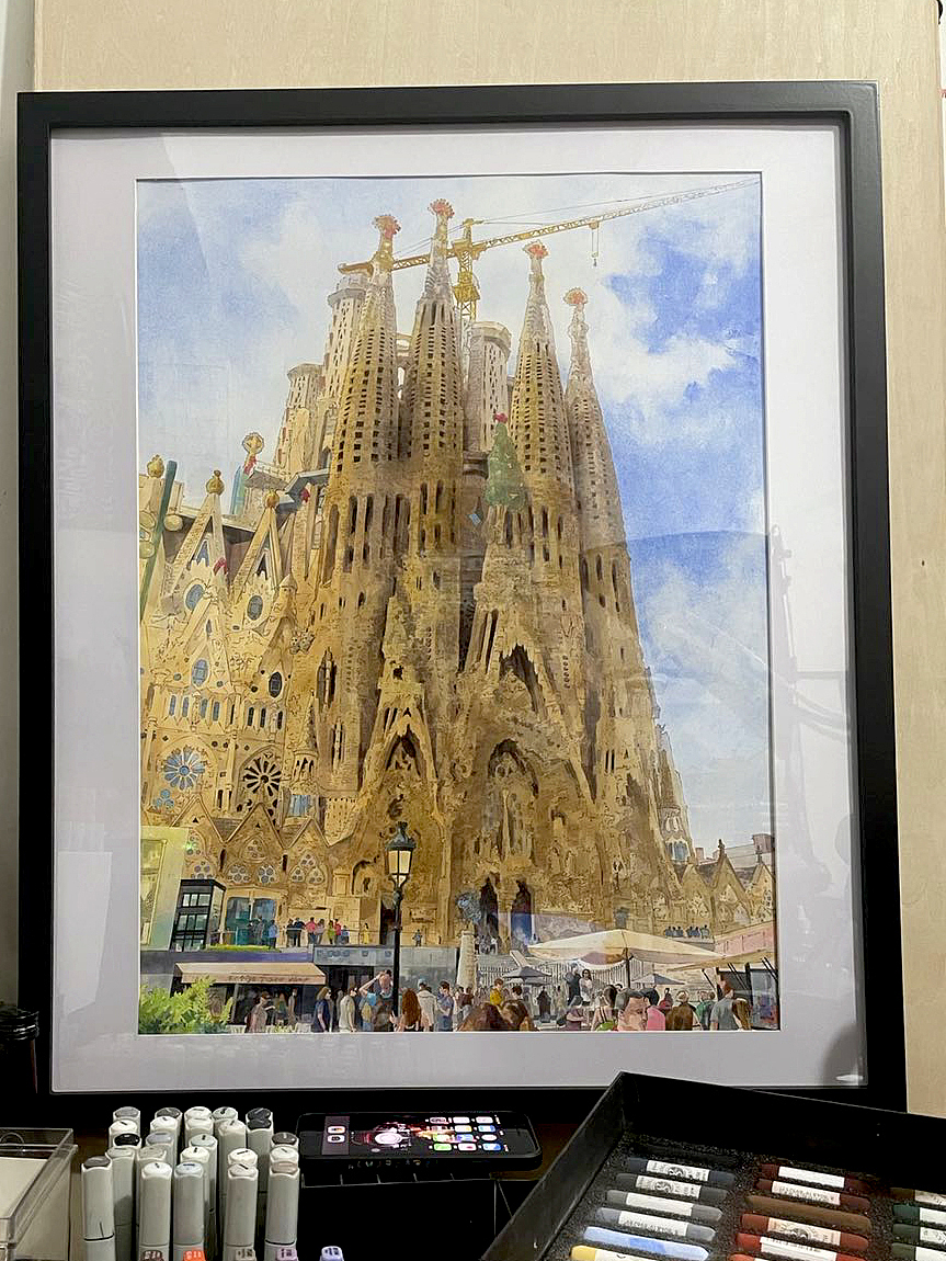 马克笔画圣家族大教堂|插画|艺术插画|昆斯_原创作品-站酷zcool