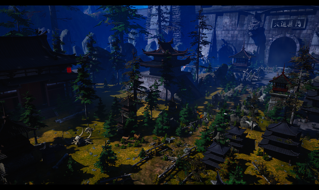 【虚幻4】自制UE4中国风游戏场景设计流程_城门的呼唤