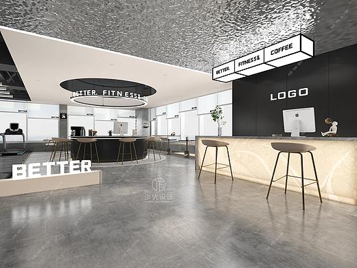 米白色+磨砂黑的网红健身房，温暖又酷帅！