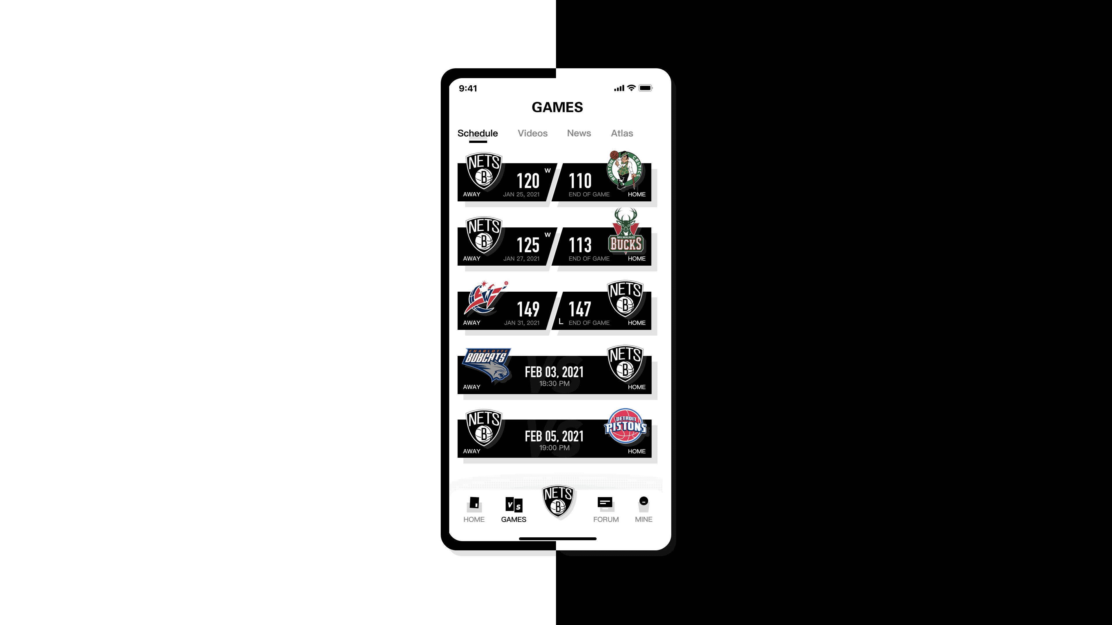 布鲁克林篮网APP（图ZMjQyMjUzNjQ0） - APP界面 - 站酷设计师卡米那原创素材 - 站酷ZCOOL