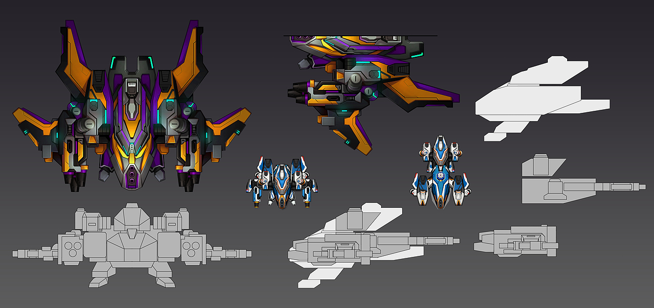 王牌飞行团部分BOSS设计工作图