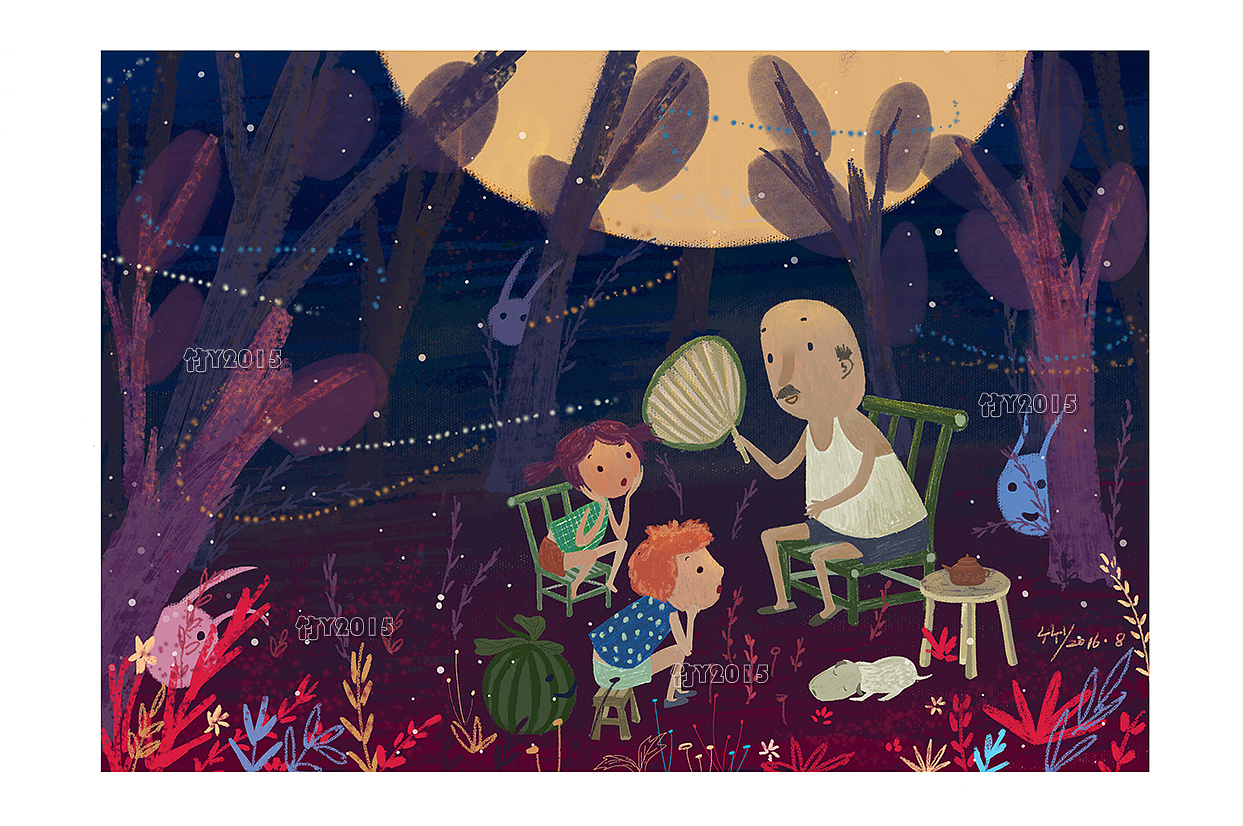 夏夜|插画|儿童插画|竹影歪歪 - 原创作品 - 站酷 (zcool)