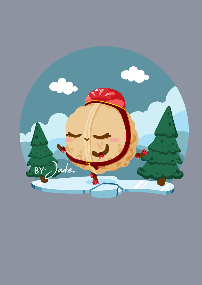 【原生坚果系列】~纸皮核桃小姐太脆了~所以滑冰的时候要好好保护自己