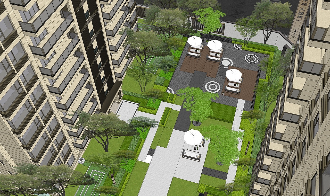 保利大国璟大区景观SU模型下载