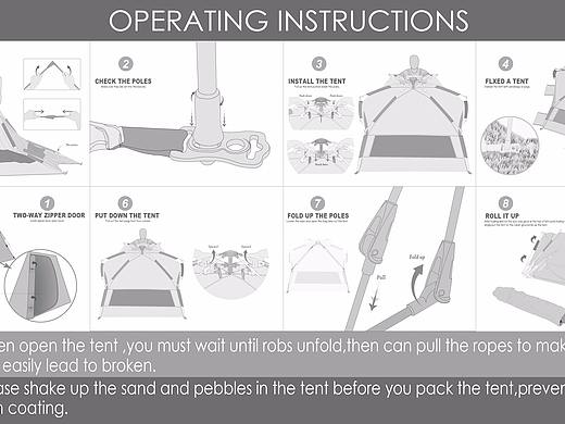 帐篷使用说明书制作（个人主页-ZMjU1MDIwNTI=） - 书籍/画册 - 站酷设计师思索的抬头纹原创素材 - 站酷ZCOOL