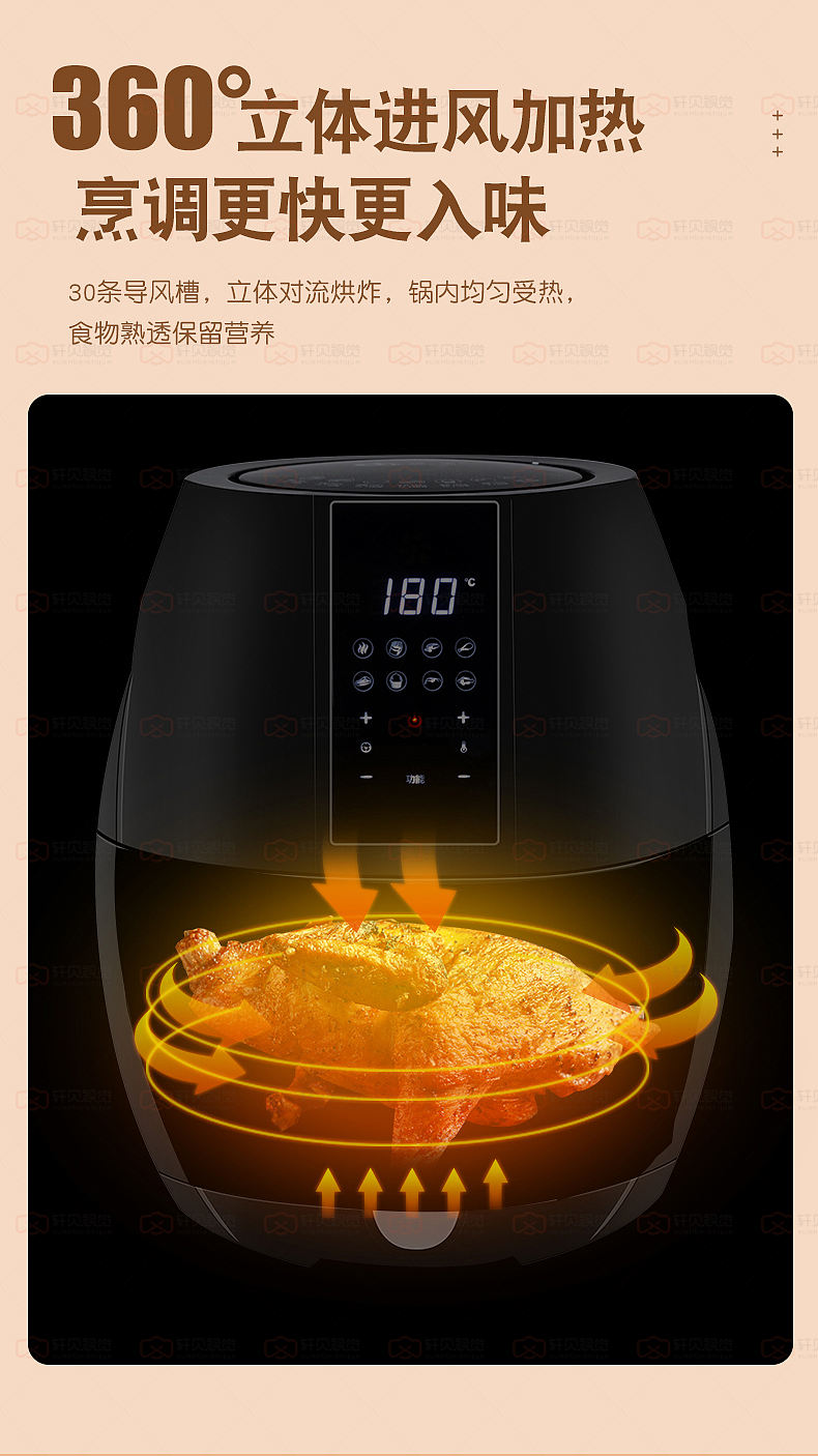 智能触屏空气炸锅（图ZMjI1ODI5NzI4） - 电商 - 站酷设计师轩贝视觉原创素材 - 站酷ZCOOL