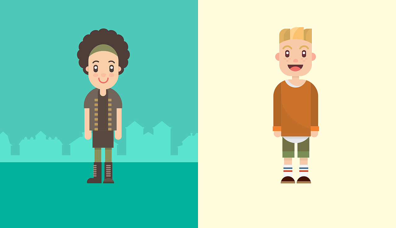 扁平卡通人物练习