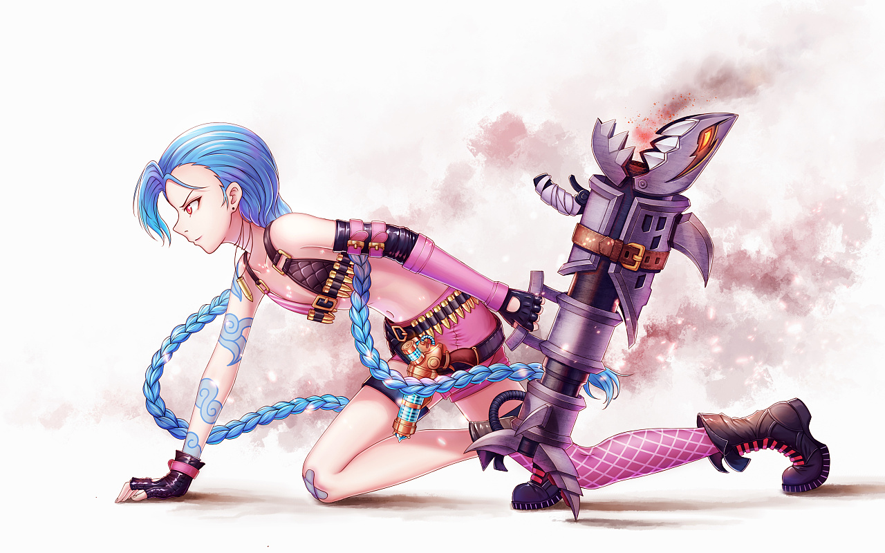 英雄联盟金克丝同人插画,海报定做.