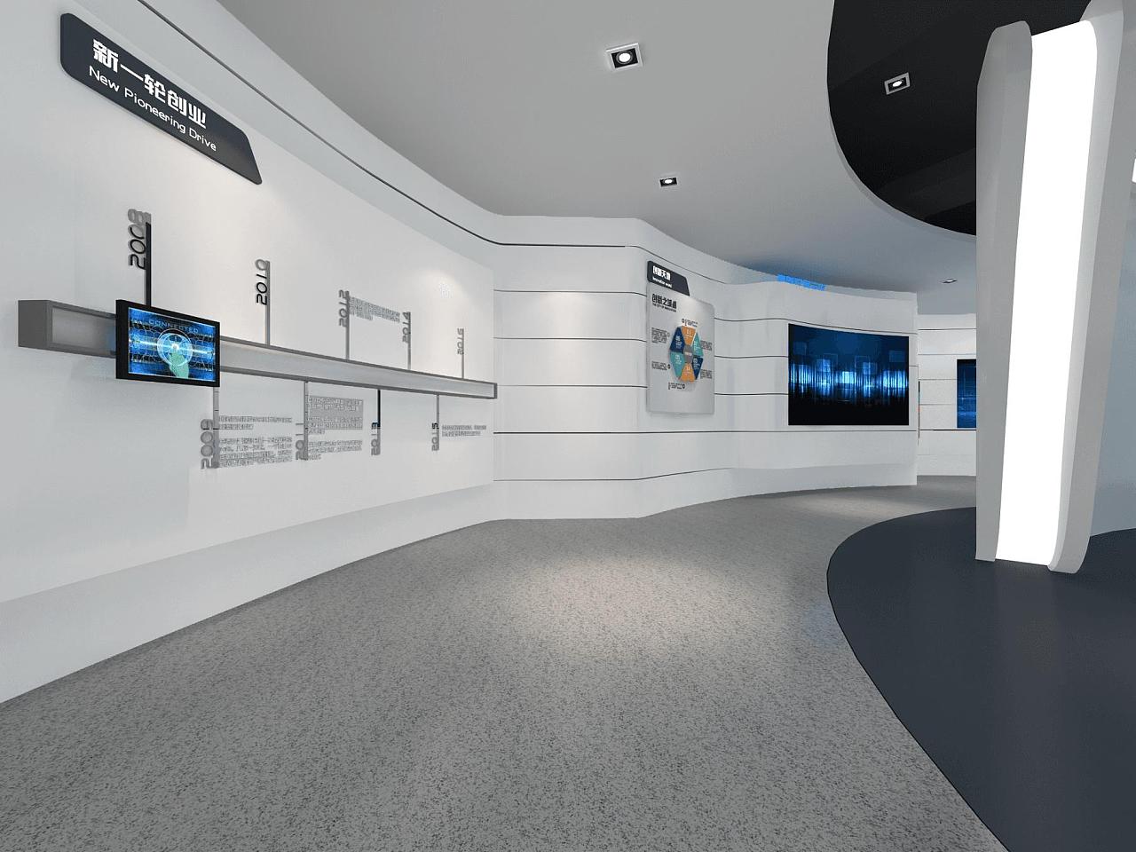 济南科幻炫酷的企业展厅装修设计，将引领企业展厅装修进入新纪元_商业