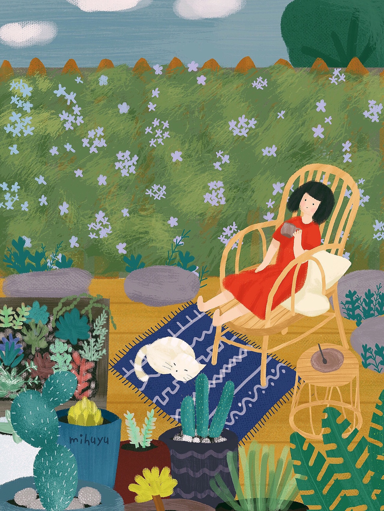 小院子|插画|创作习作|迷糊鱼q_原创作品-站酷zcool