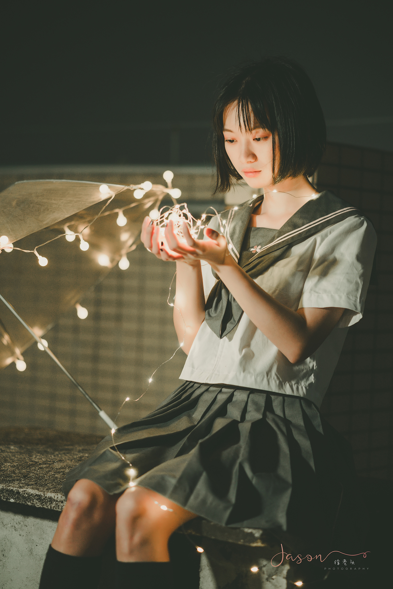 【深圳约拍】天台夜景JK人像