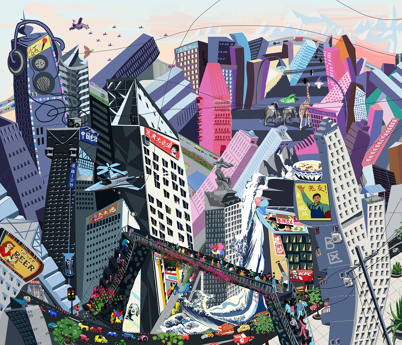 城市印象2（图ZMTA5MjE2Nzg4） - 艺术插画 - 站酷设计师大雨3966原创素材 - 站酷ZCOOL