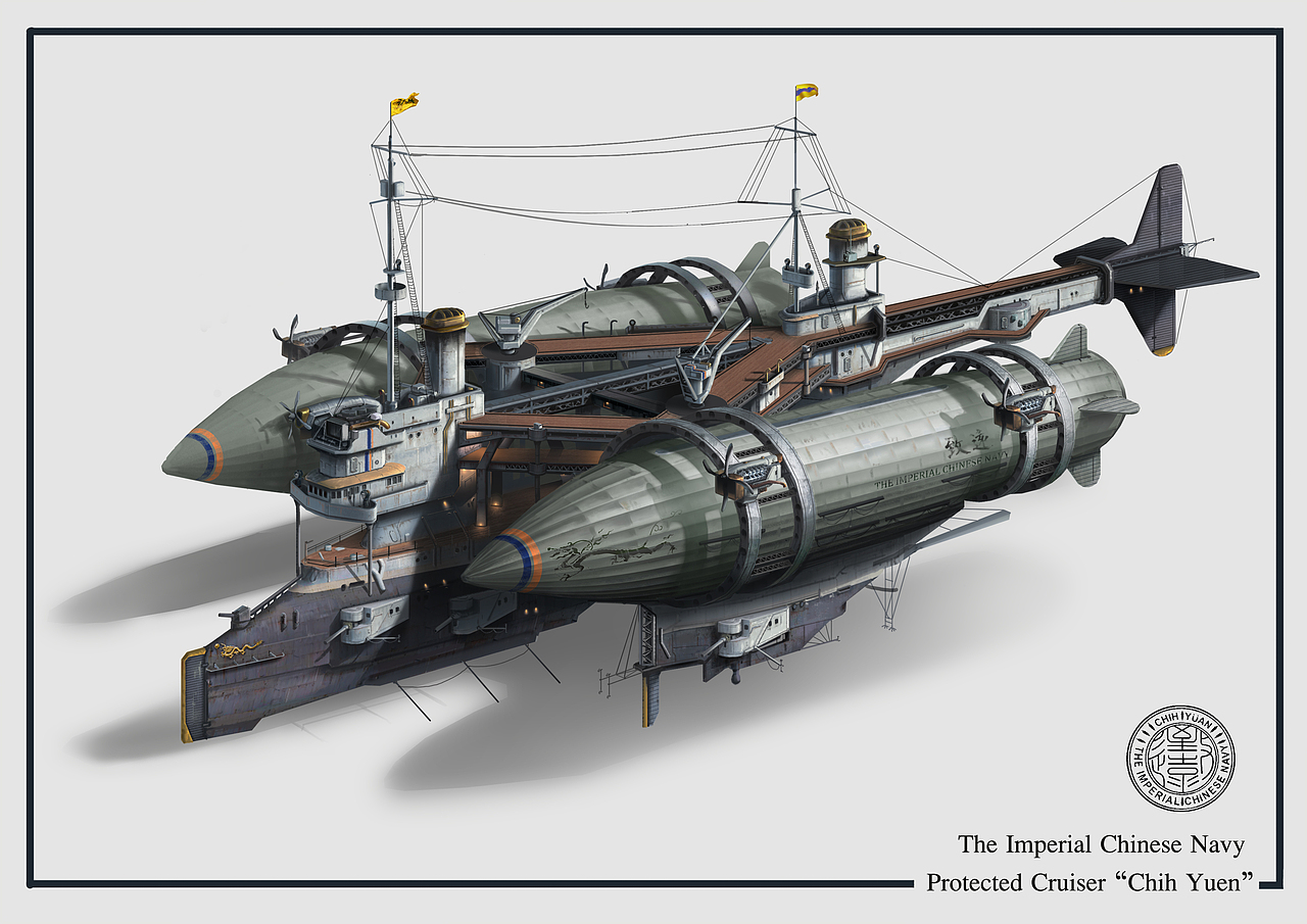 蒸汽朋克飞艇设计