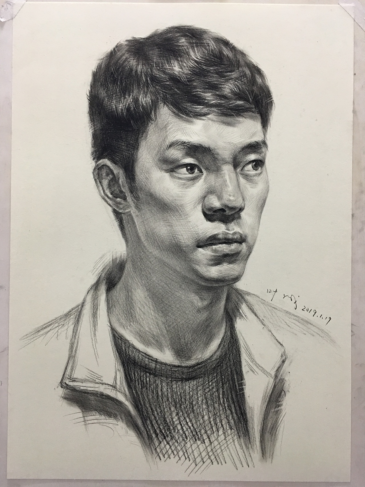 几张高考写生素描头像