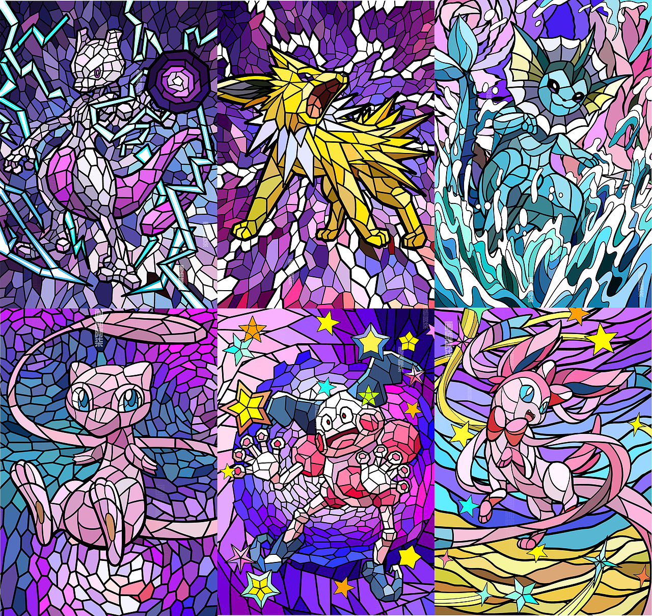 宝可梦卡牌教堂玻璃风格卡牌创作（图ZMzczMTg5MzY0） - 图案 - 站酷设计师画师阿柒原创素材 - 站酷ZCOOL