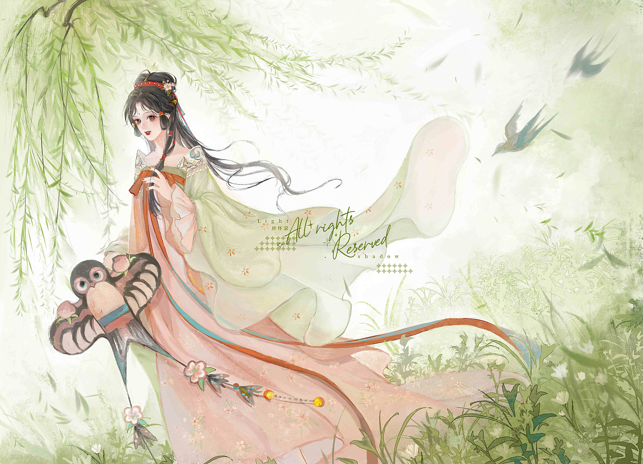 是春天的古风原创少女94|插画|创作习作|唐怀瑟plus - 原创作品