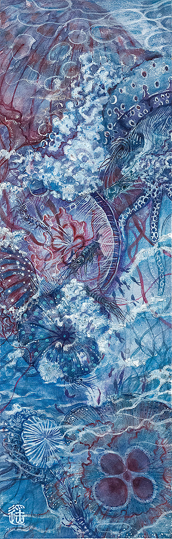 《记海错——水母目虾》《记海错——鲥鳞花钿》（图ZMjcyNDk4MzAw） - 艺术插画 - 站酷设计师小遥haruka原创素材 - 站酷ZCOOL