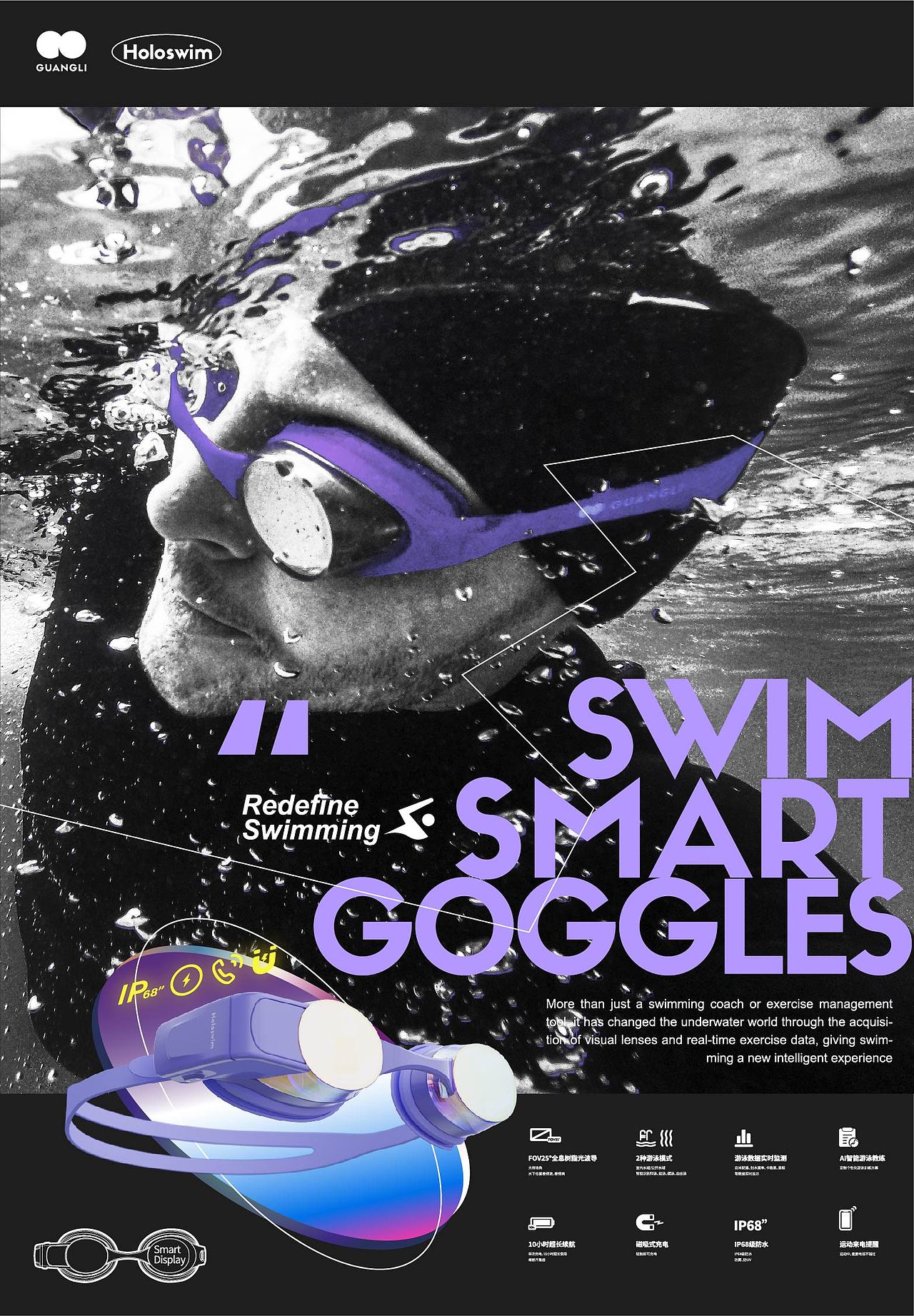 Holoswim AR智能泳镜人像海报
