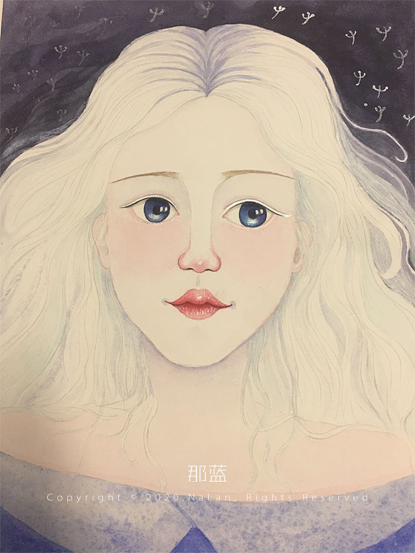 水彩 原创 手绘 女生头像 手绘少女头像 绘画过程画画（图ZMjExODE4MDI4） - 创作习作 - 站酷设计师那蓝酱原创素材 - 站酷ZCOOL