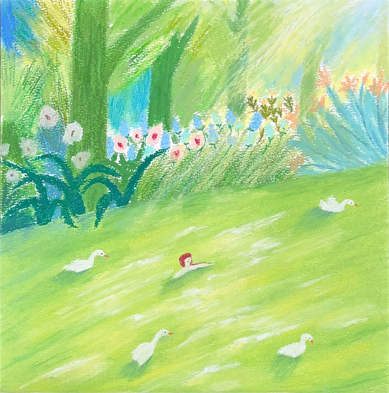 盛夏•湖边
炎热夏天,寂静湖边