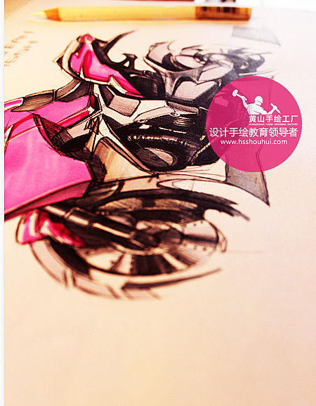 【工业设计手绘之交通工具】怎样画复杂造型产品（图ZMTY0NTc0NjQ=） - 交通工具 - 站酷设计师Rojean原创素材 - 站酷ZCOOL