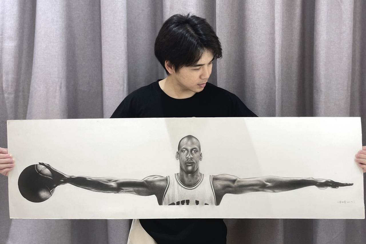 人像素描——飞人乔丹展臂（图ZMjY5Mjk1NzA0） - 绘画 - 站酷设计师面包超人zZ原创素材 - 站酷ZCOOL