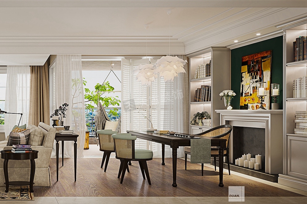 龙湖昱湖壹号大平层装修,简美风格设计效果图品鉴