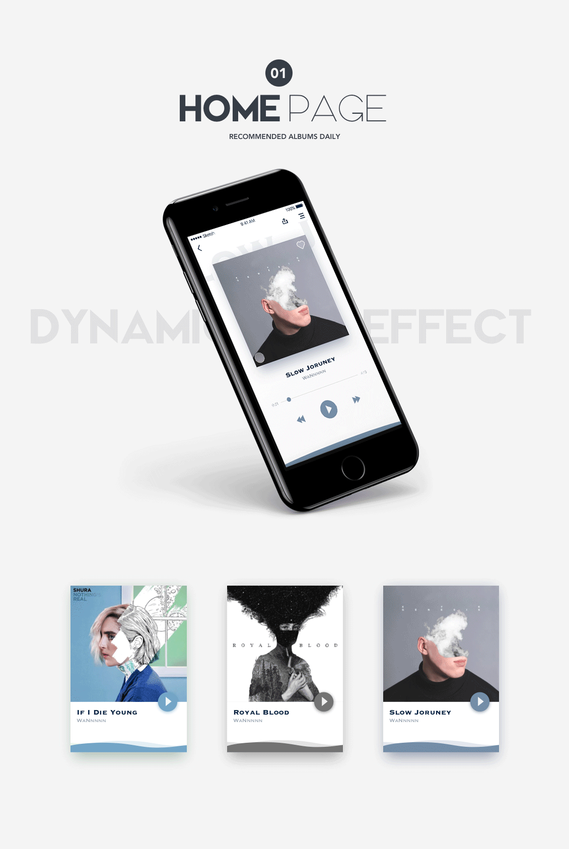 一款简单朴素的 音乐APP 界面设计（图ZODk0NDI3MzI=） - APP界面 - 站酷设计师WaNnnnn原创素材 - 站酷ZCOOL