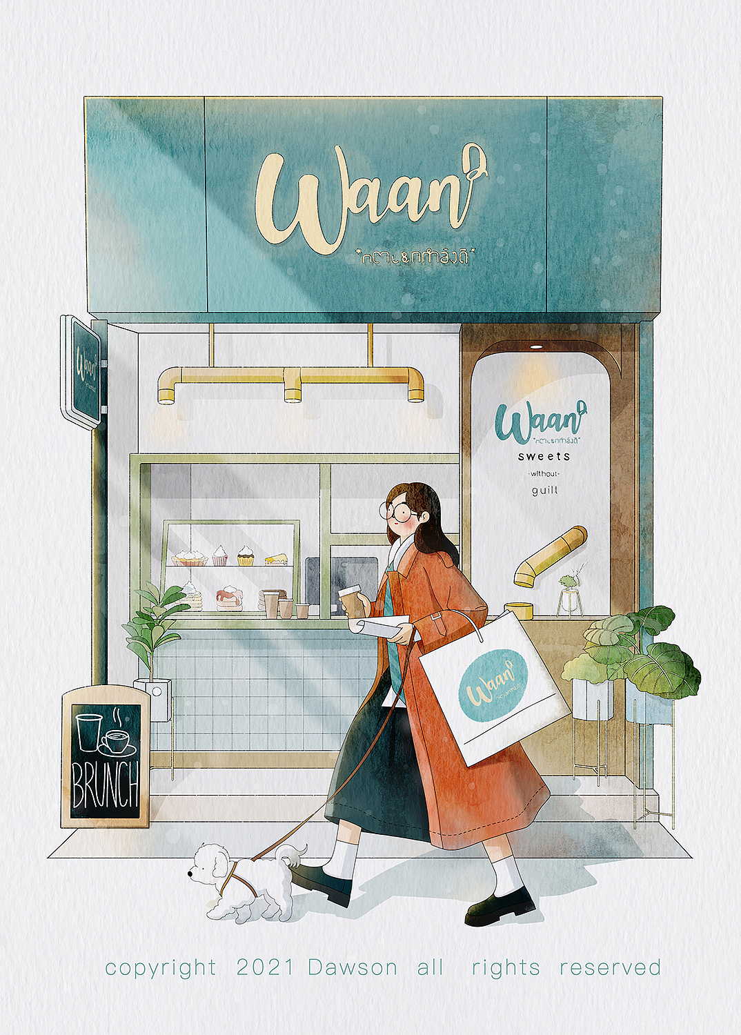 水彩插画《花语》系类 场景 少女 花卉（图ZMjYxNzU4MTky） - 商业插画 - 站酷设计师道森Dawson原创素材 - 站酷ZCOOL