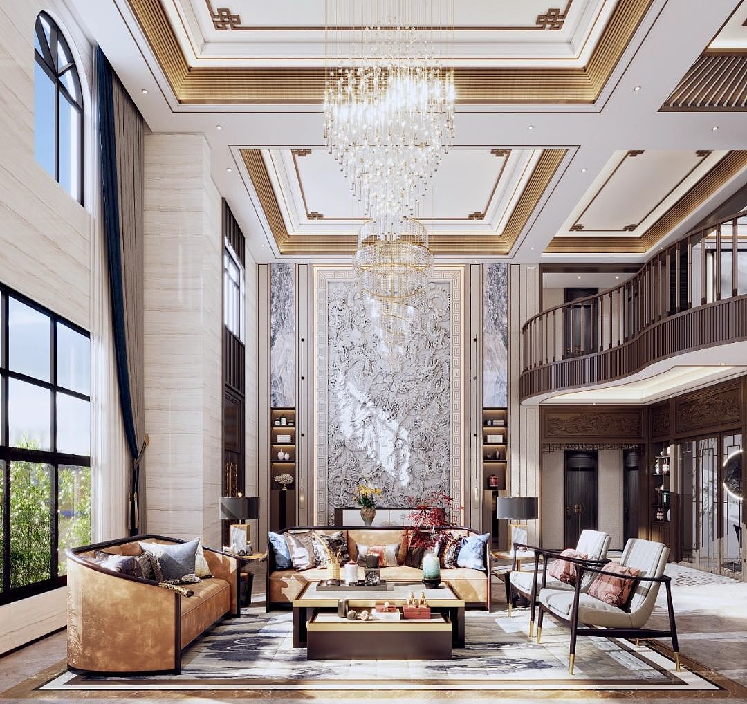 高端整装系列|新中式轻奢别墅设计