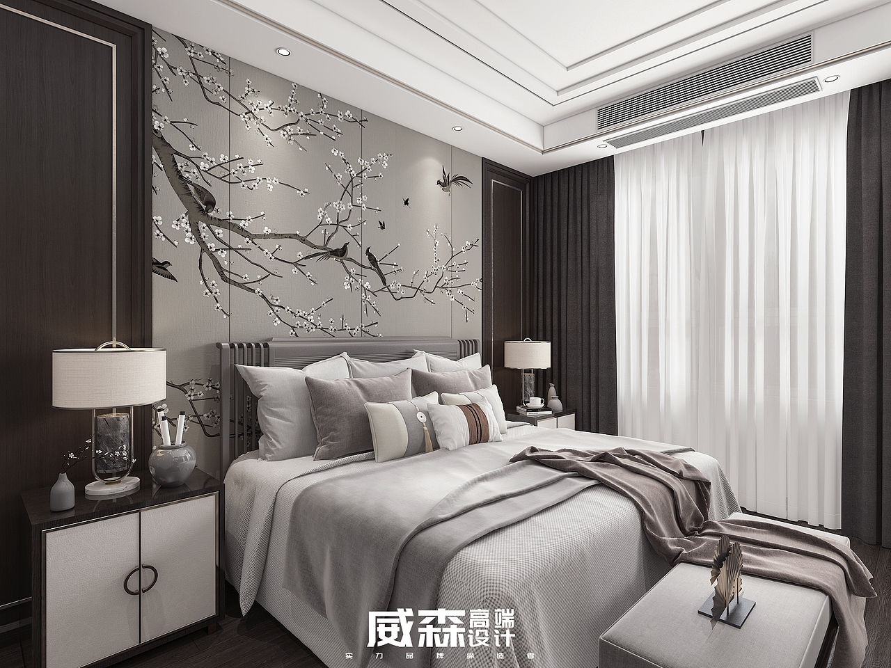 家装|新中式样板间（图ZMjA3MTYzNTA0） - 家装设计 - 站酷设计师VS18656027090原创素材 - 站酷ZCOOL