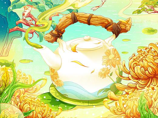 菊花茶-文创-国潮