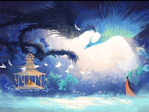 鳳凰迎親（個人主頁-ZNjczOTA3Mjg=） - 商業(yè)插畫 - 站酷設(shè)計師婳久原創(chuàng)素材 - 站酷ZCOOL