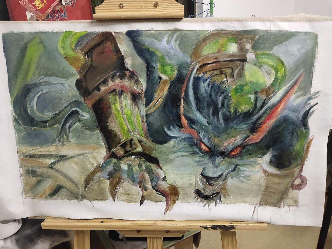 遇见艺术# #油画# #手绘插画# #儿童插画# #绘画教程#lol狼人沃里克