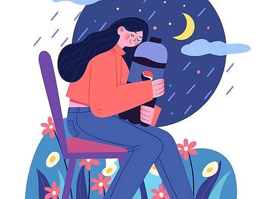 一组扁平风格可乐插画