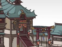 古风建筑模型