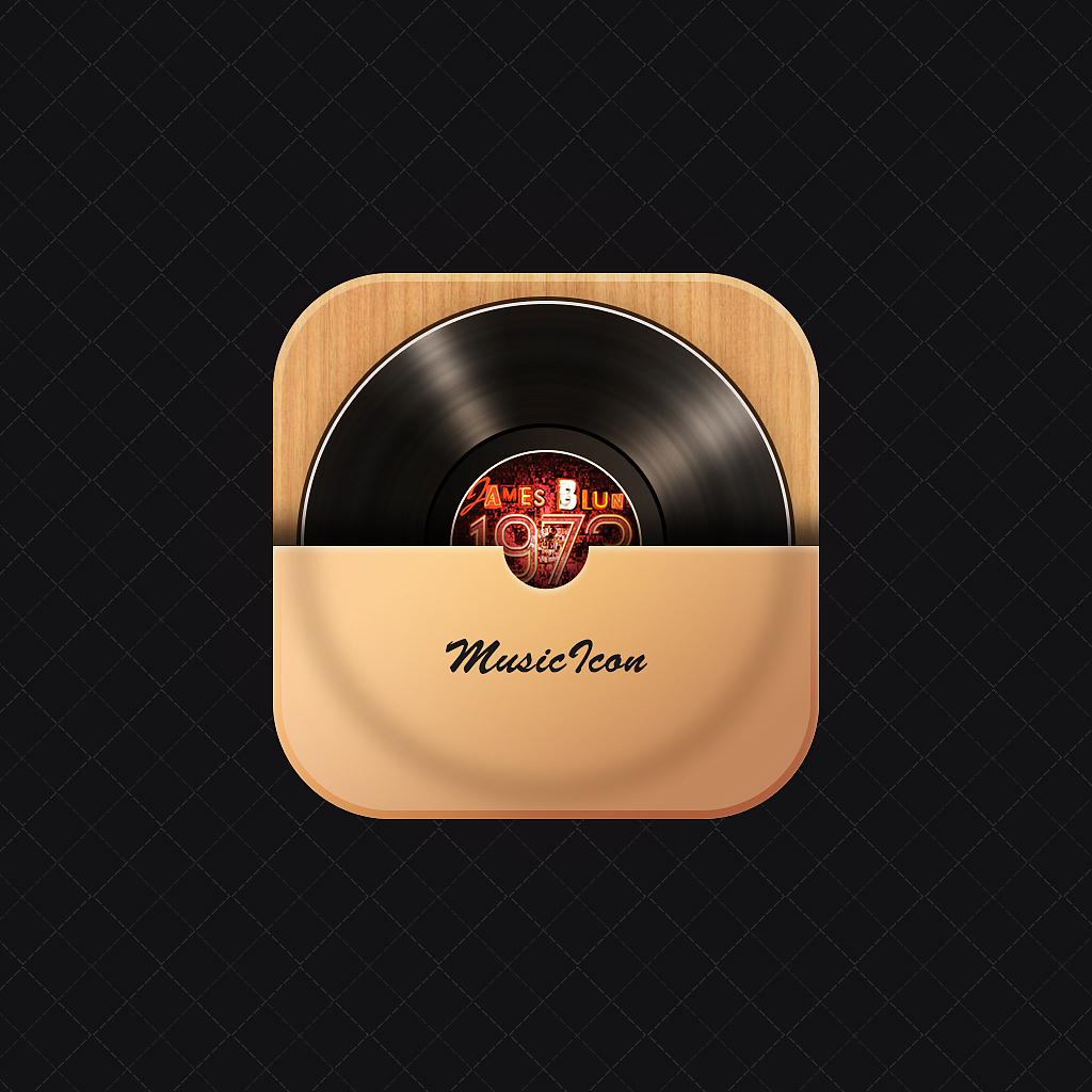 黑胶唱片拟物图标