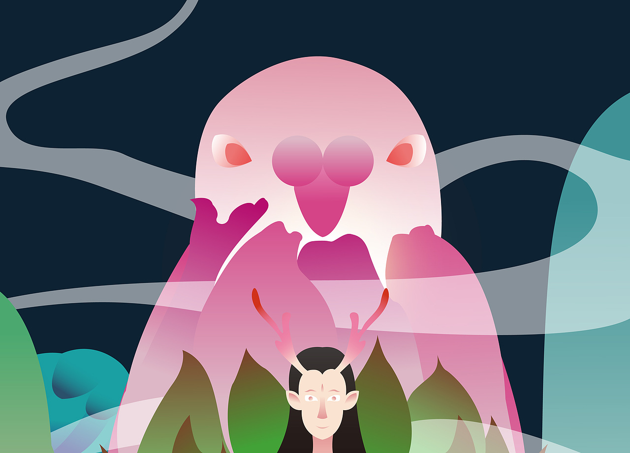 彩色绘--异界山神