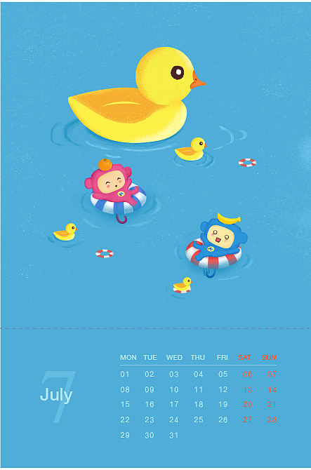 插画台历（图ZMTM5MTA3NTg0） - 宣传物料 - 站酷设计师萝卜爱吃虾原创素材 - 站酷ZCOOL