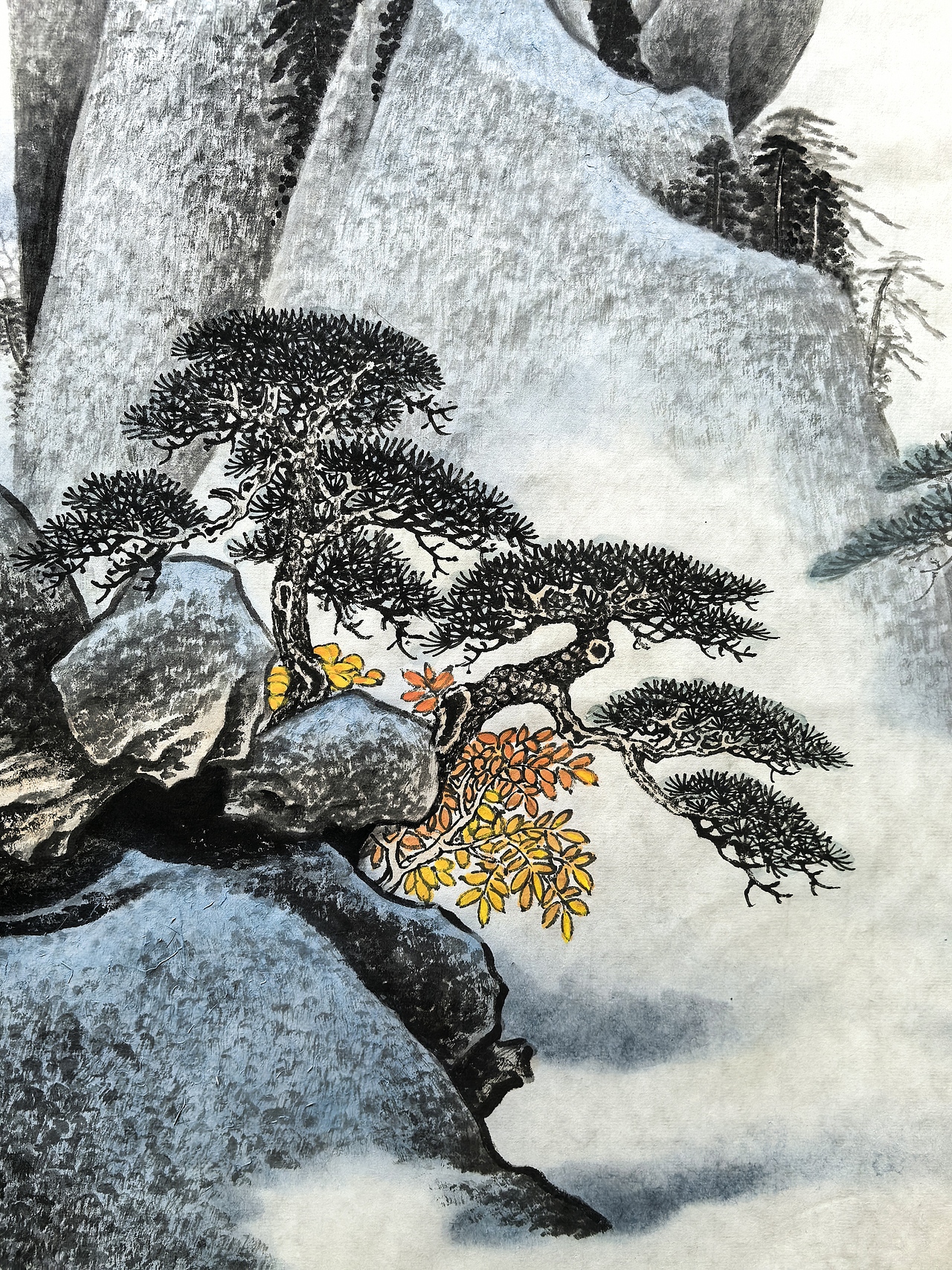 云峰飞瀑洗清秋